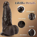 9.84in Superb Skin Sensation Real Thick Ebony Dildo For Female Pleasure