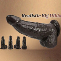 9.84in Superb Skin Sensation Real Thick Ebony Dildo For Female Pleasure