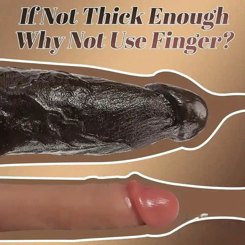 9.84in Superb Skin Sensation Real Thick Ebony Dildo For Female Pleasure