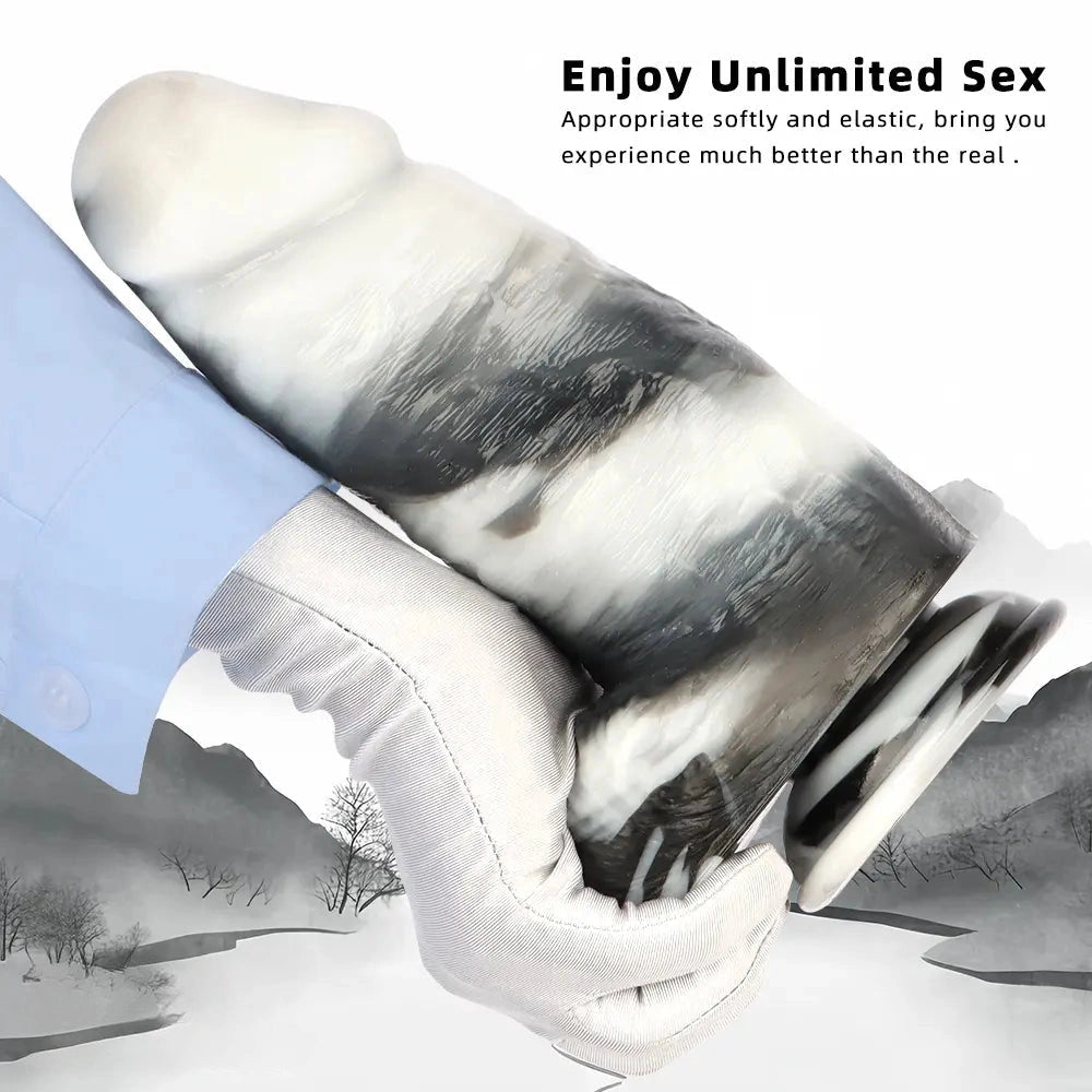 9.84in Thick Wide Dildo PVC Extended Realistic Penis For Clitoris Anal Play