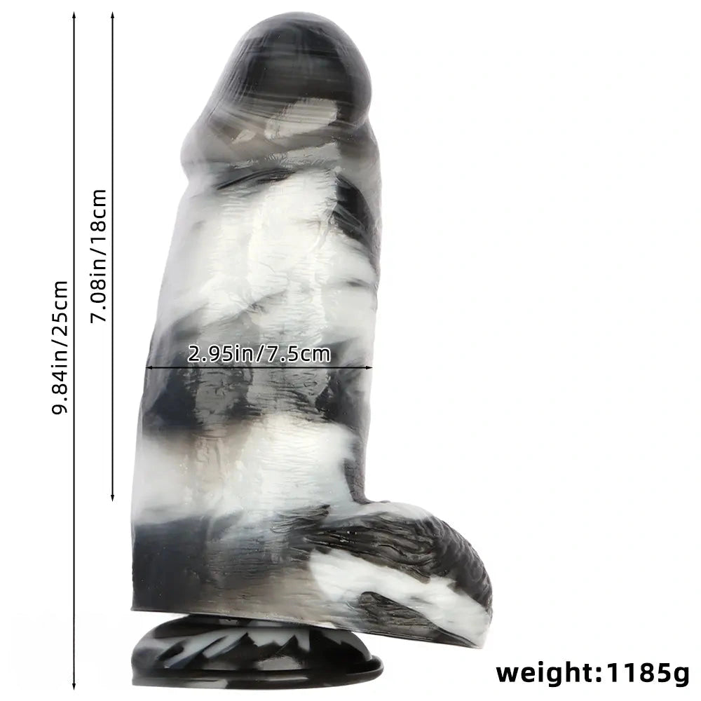 9.84in Thick Wide Dildo PVC Extended Realistic Penis For Clitoris Anal Play