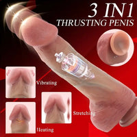 9.84in Vibrating Heating Thrusting Remote Control Lifelike Big Dildo