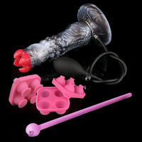 9.88in Ovipositor Egg Laying Inflatable Big Dildo Silicone Penis Simulator