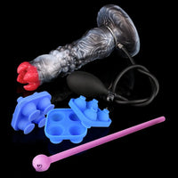 9.88in Ovipositor Egg Laying Inflatable Big Dildo Silicone Penis Simulator