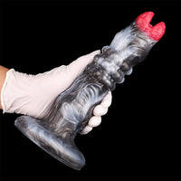 9.88in Ovipositor Egg Laying Inflatable Big Dildo Silicone Penis Simulator