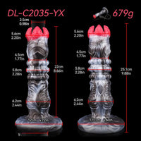 9.88in Ovipositor Egg Laying Inflatable Big Dildo Silicone Penis Simulator