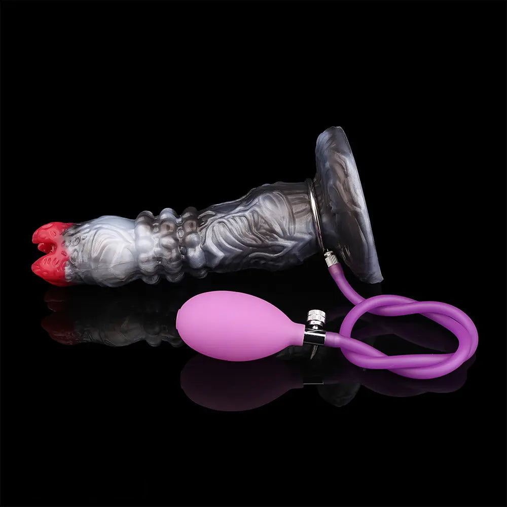 9.88in Ovipositor Egg Laying Inflatable Big Dildo Silicone Penis Simulator