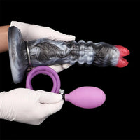 9.88in Ovipositor Egg Laying Inflatable Big Dildo Silicone Penis Simulator