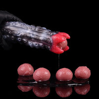 9.88in Ovipositor Egg Laying Inflatable Big Dildo Silicone Penis Simulator
