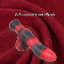 9.8in 10.4in Red Black Silicone Large Realistic Sword Dildo With Handle