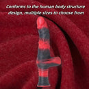 9.8in 10.4in Red Black Silicone Large Realistic Sword Dildo With Handle