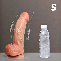 9.8in 12.2in Soft Silicone Realistic Uncut Dildo Female Masturbation Rod