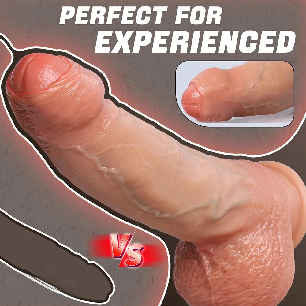 9.8in 12.2in Soft Silicone Realistic Uncut Dildo Female Masturbation Rod