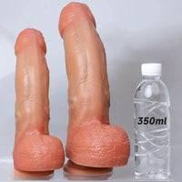 9.8in 12.2in Soft Silicone Realistic Uncut Dildo Female Masturbation Rod