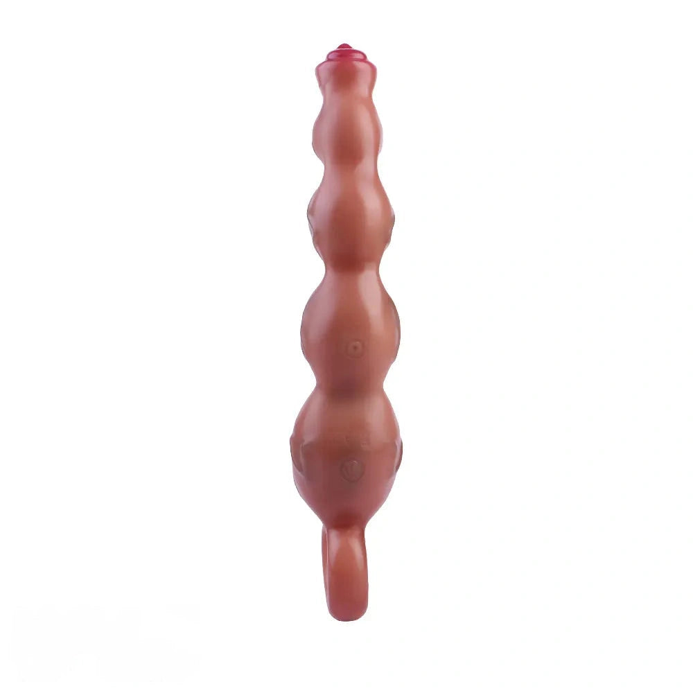 9.8in Big Vibrating Silicone Soft Pulling Beads G Spot Dildo With 3 Motors