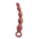 9.8in Big Vibrating Silicone Soft Pulling Beads G Spot Dildo With 3 Motors