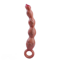 9.8in Big Vibrating Silicone Soft Pulling Beads G Spot Dildo With 3 Motors