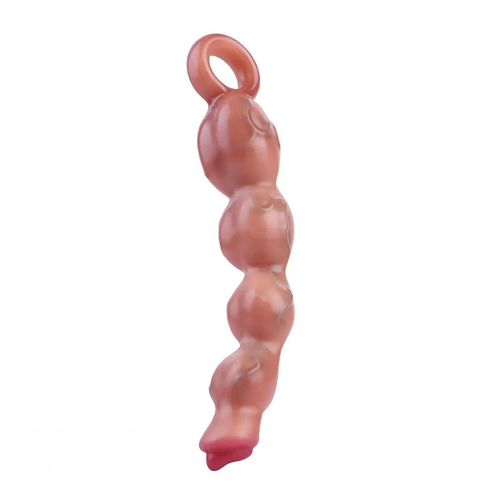 9.8in Big Vibrating Silicone Soft Pulling Beads G Spot Dildo With 3 Motors