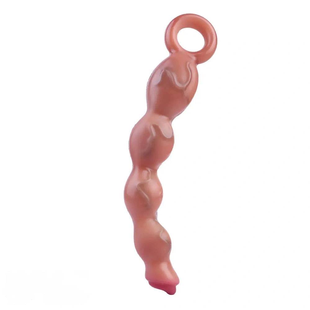 9.8in Big Vibrating Silicone Soft Pulling Beads G Spot Dildo With 3 Motors