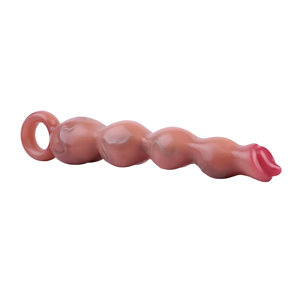 9.8in Big Vibrating Silicone Soft Pulling Beads G Spot Dildo With 3 Motors