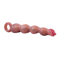 9.8in Big Vibrating Silicone Soft Pulling Beads G Spot Dildo With 3 Motors