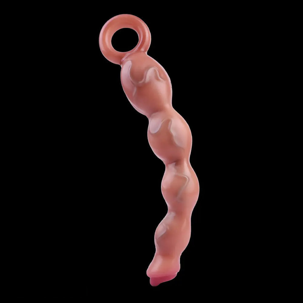 9.8in Big Vibrating Silicone Soft Pulling Beads G Spot Dildo With 3 Motors