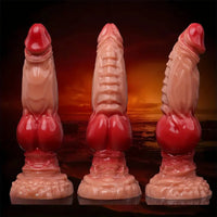 9.8in Dragon Head Big Knot Animal Monster Female Dildo With Suction Cup