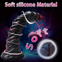 9.8in Fantasy Spiral Cock Dildo Butt Plug For Women G Spot Love Sex Toy