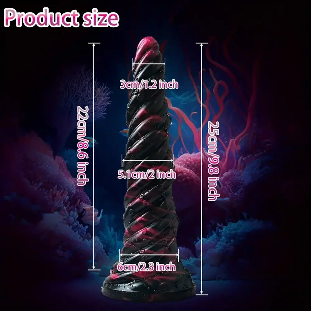 9.8in Fantasy Spiral Cock Dildo Butt Plug For Women G Spot Love Sex Toy