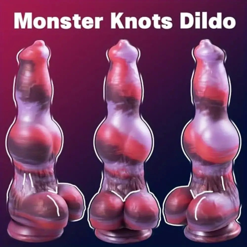 9.8in Monster Dog 2 Big Knots Silicone Soft Big Skintouching Feeling Dildo