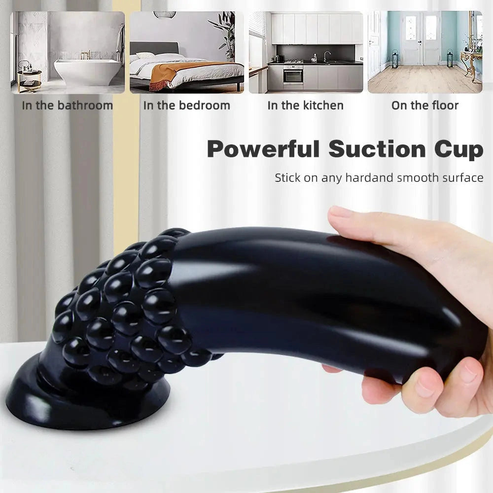 9.8in Spiked Huge Anal Suction Cup Dildo Butt Plug For Women