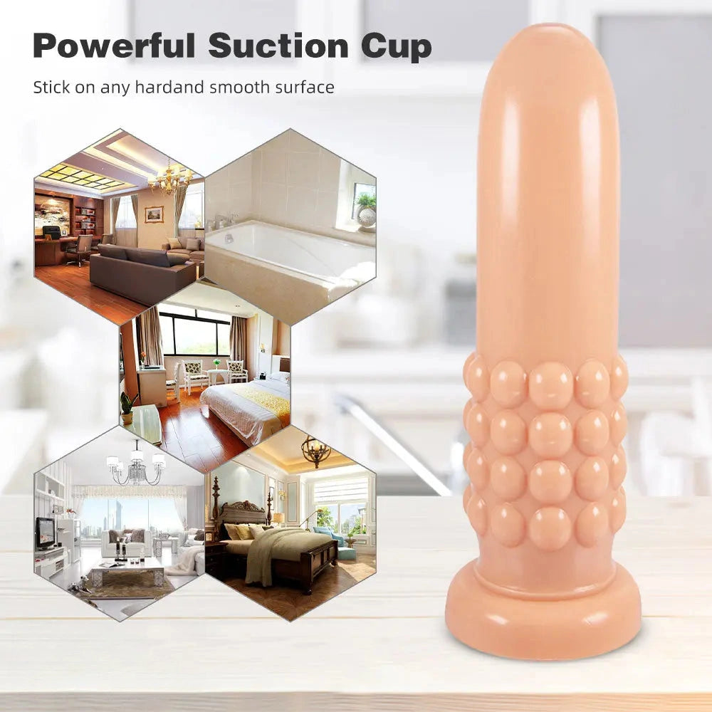 9.8in Spiked Huge Anal Suction Cup Dildo Butt Plug For Women