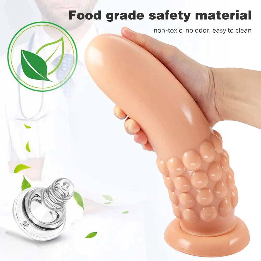 9.8in Spiked Huge Anal Suction Cup Dildo Butt Plug For Women