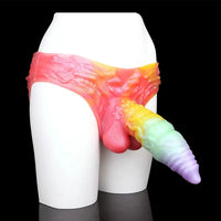 9.92in Sheath Strap on Dildo Silicone Monster Creature Cock Big Dildo