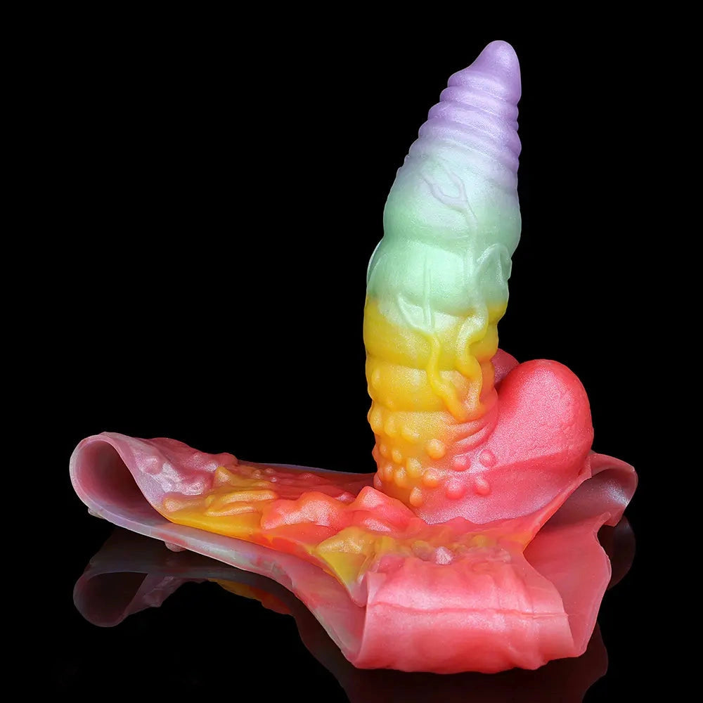 9.92in Sheath Strap on Dildo Silicone Monster Creature Cock Big Dildo