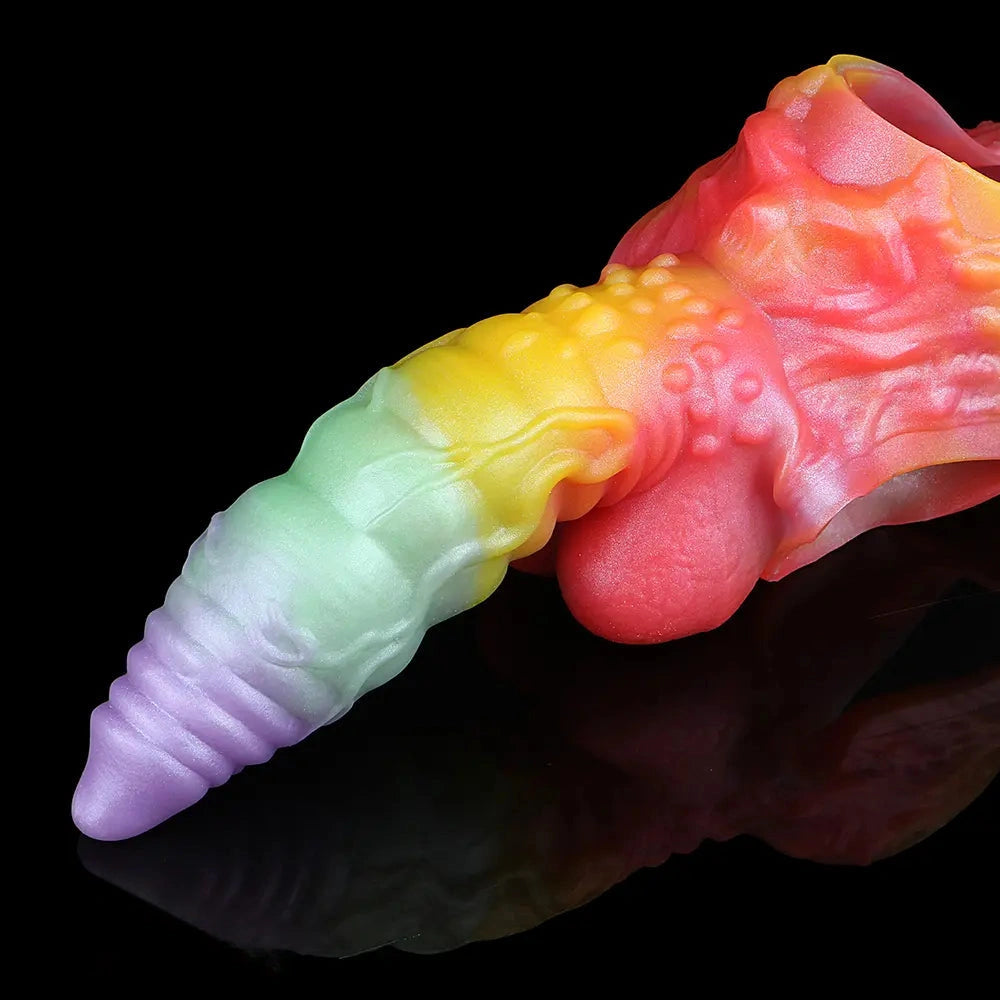 9.92in Sheath Strap on Dildo Silicone Monster Creature Cock Big Dildo