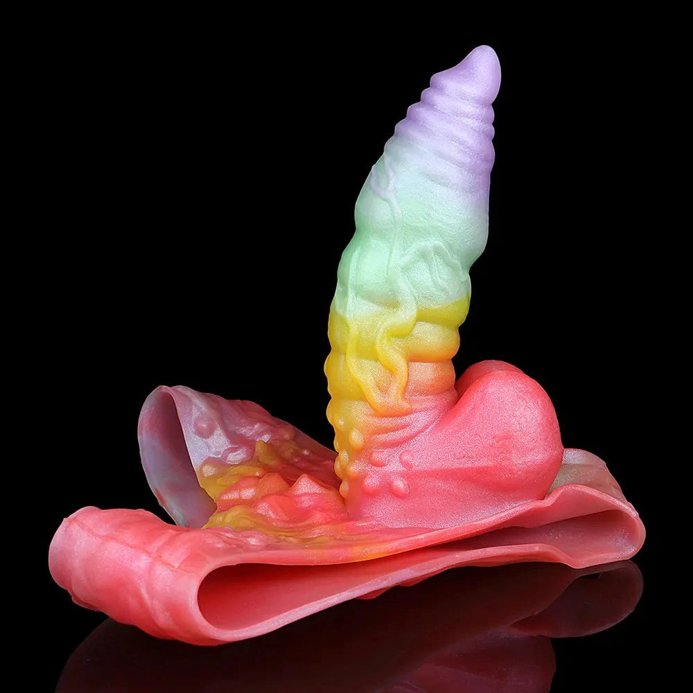 9.92in Sheath Strap on Dildo Silicone Monster Creature Cock Big Dildo