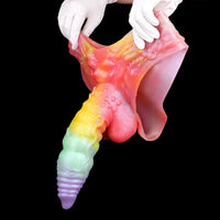 9.92in Sheath Strap on Dildo Silicone Monster Creature Cock Big Dildo