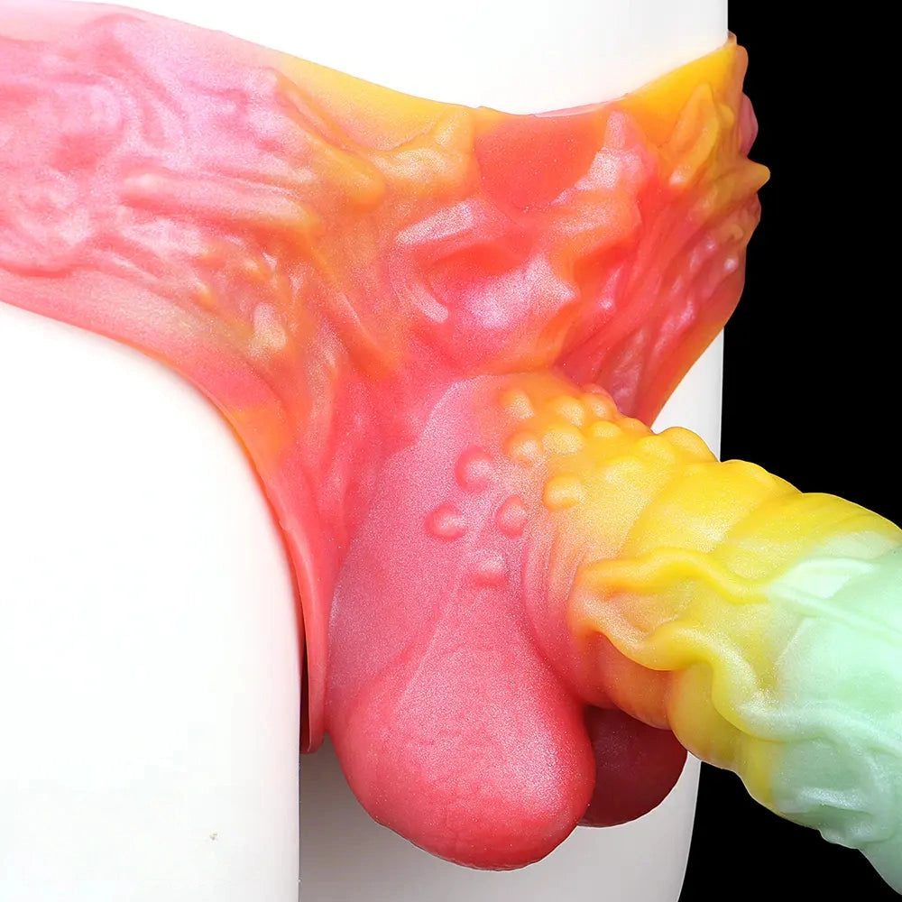9.92in Sheath Strap on Dildo Silicone Monster Creature Cock Big Dildo