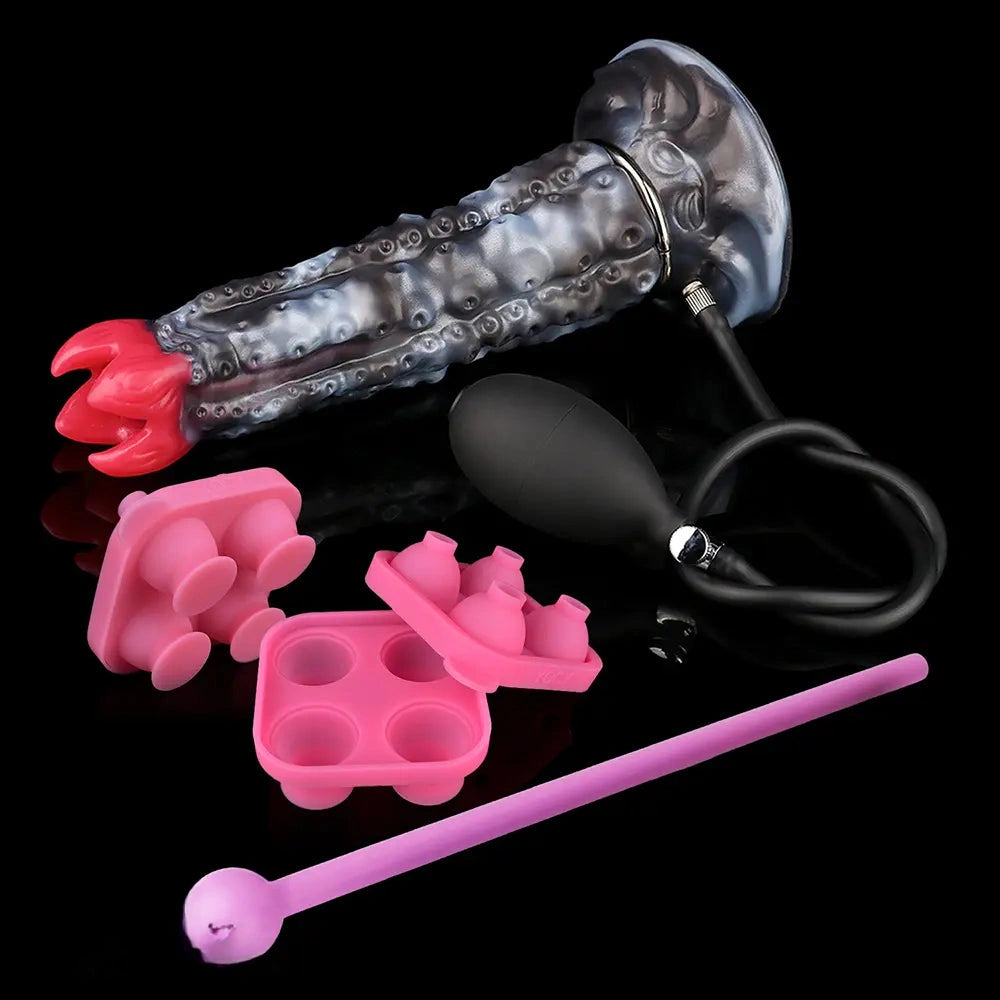 9.92in Tentacle Ovipositor Egg Laying Inflatable Dildo For Adult Masturbation