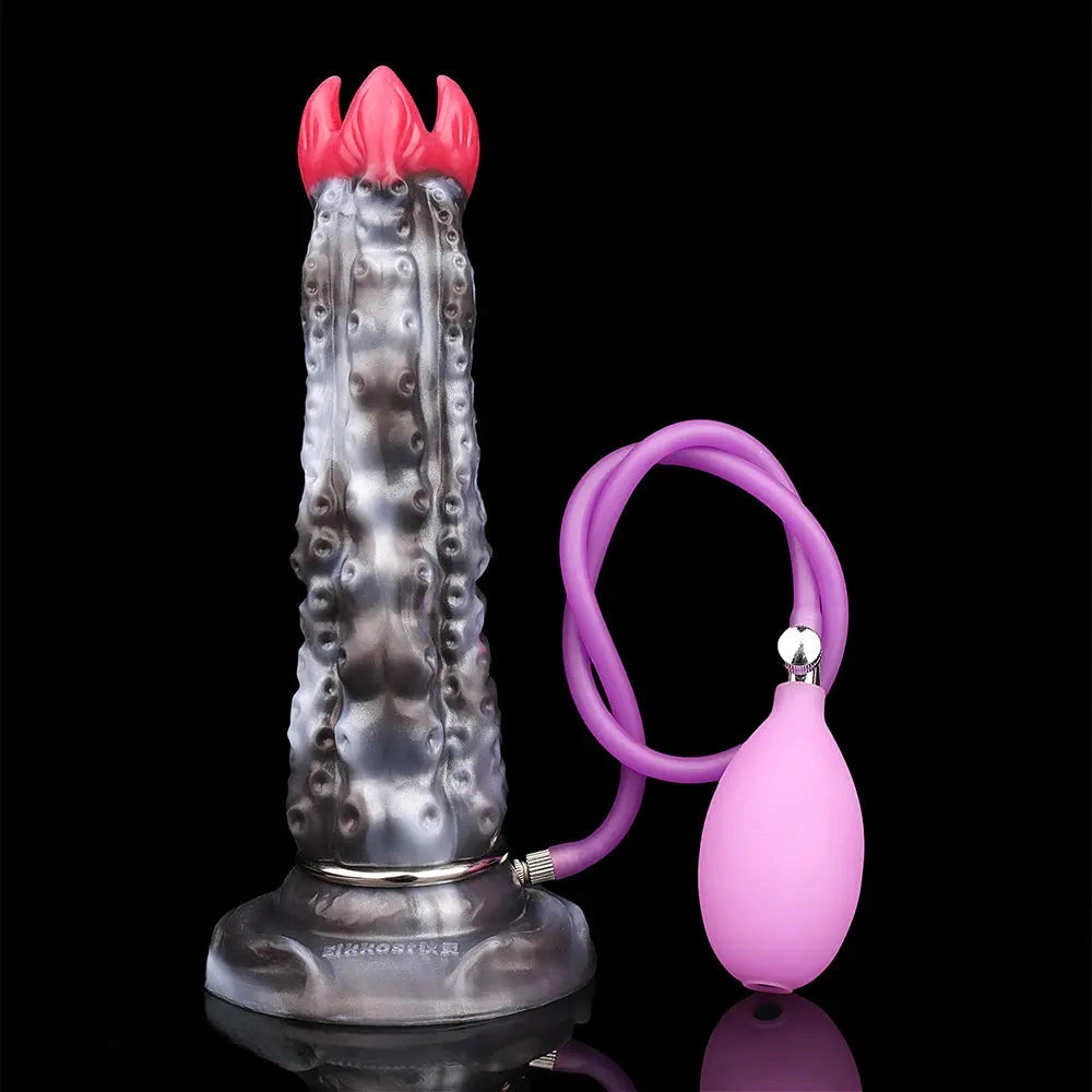 9.92in Tentacle Ovipositor Egg Laying Inflatable Dildo For Adult Masturbation