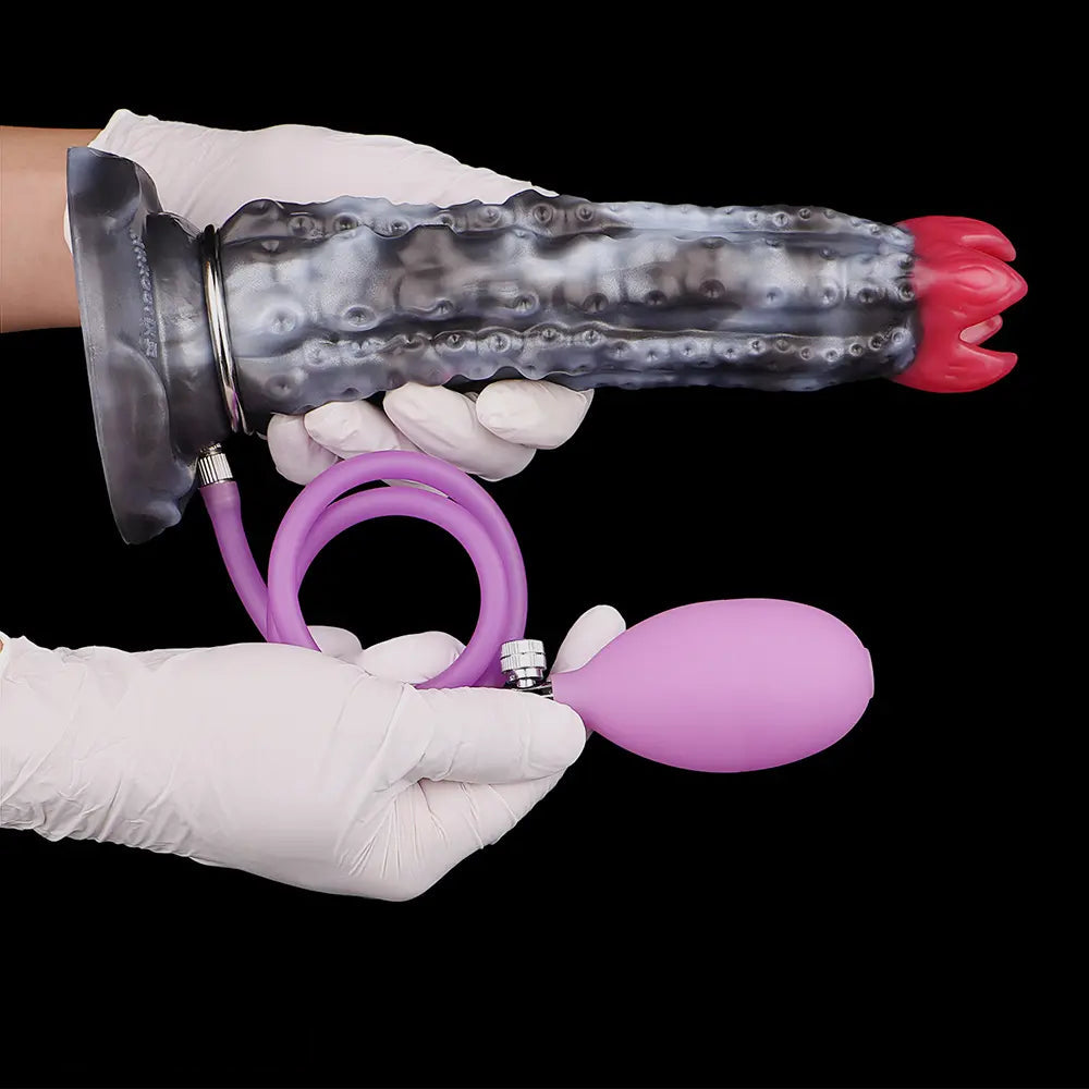9.92in Tentacle Ovipositor Egg Laying Inflatable Dildo For Adult Masturbation