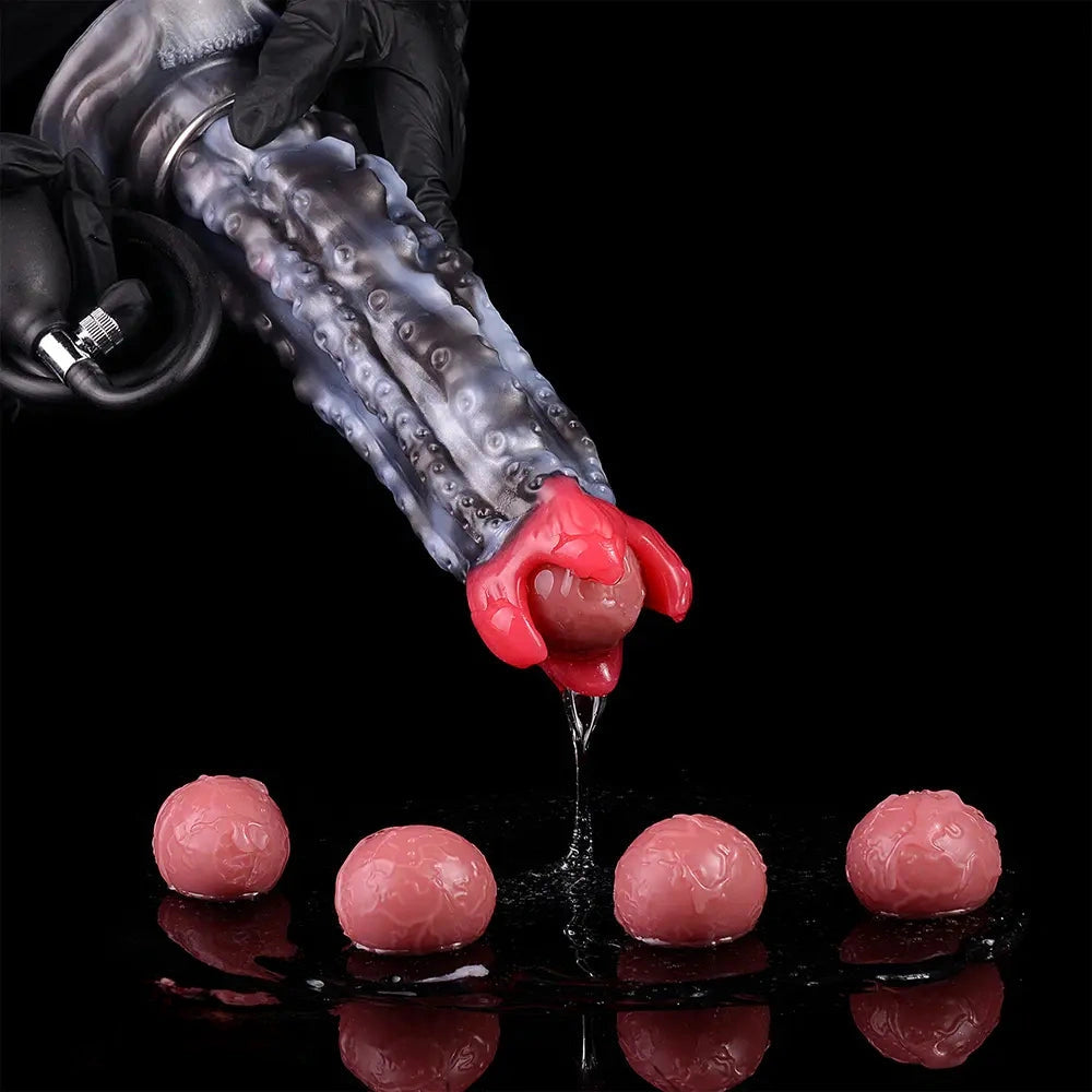 9.92in Tentacle Ovipositor Egg Laying Inflatable Dildo For Adult Masturbation