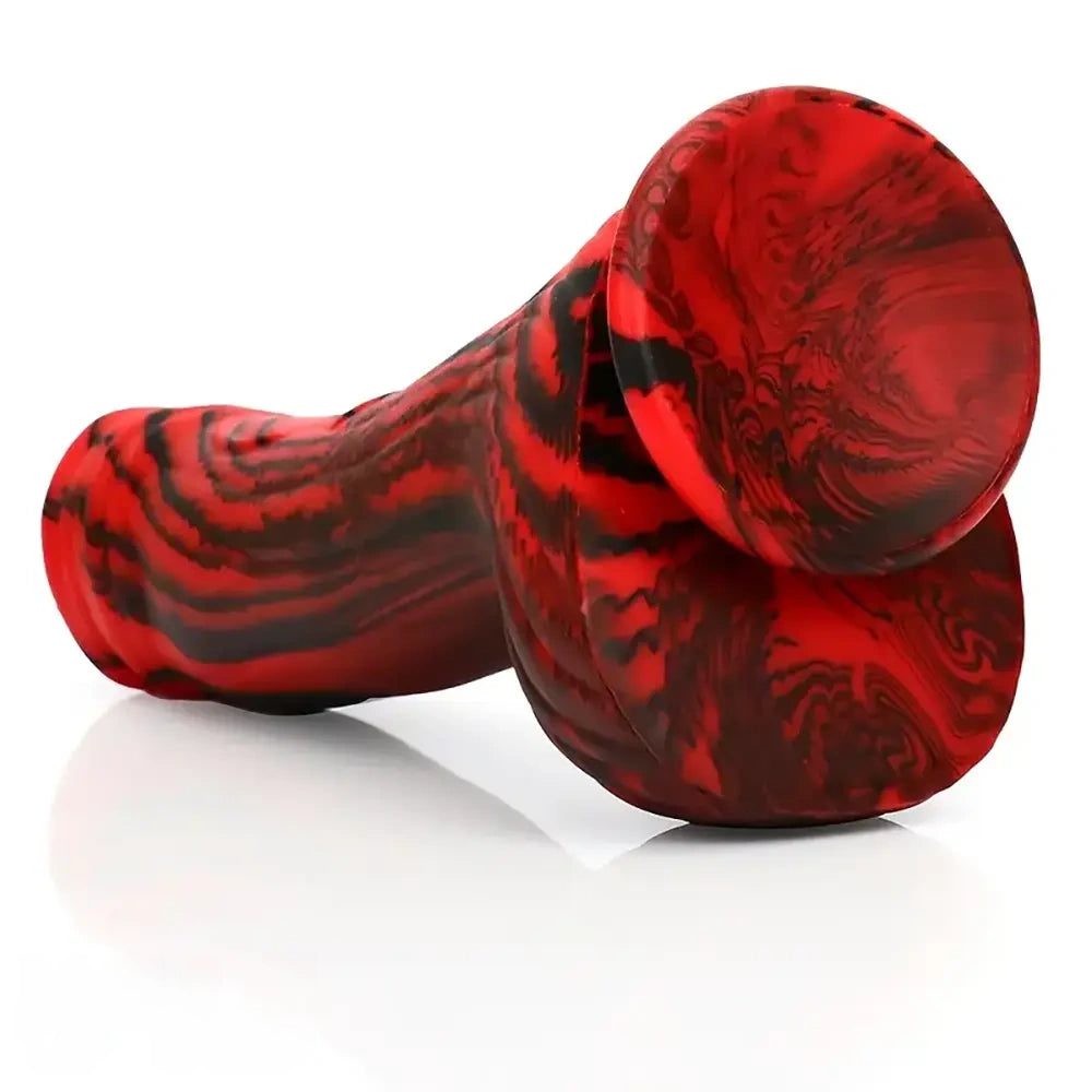9.96in Big Horse Silicone Realistic Red Black Dildo For Anal Stimulation