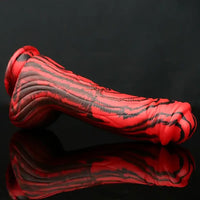 9.96in Big Horse Silicone Realistic Red Black Dildo For Anal Stimulation