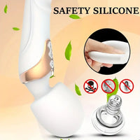 9.96in Dual Motor Silicone Large Wand G-Spot Vibrating Dildo Vibrator