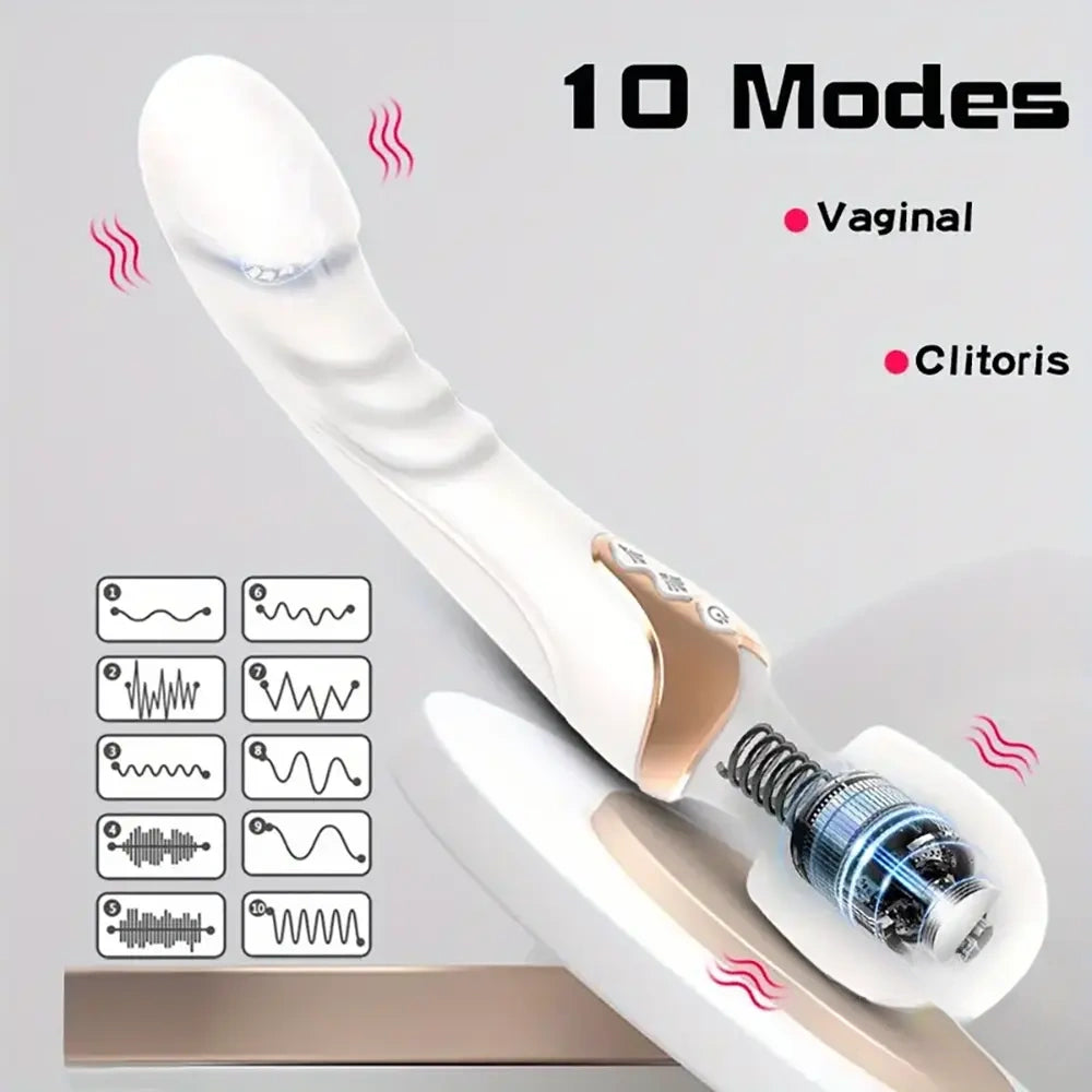 9.96in Dual Motor Silicone Large Wand G-Spot Vibrating Dildo Vibrator