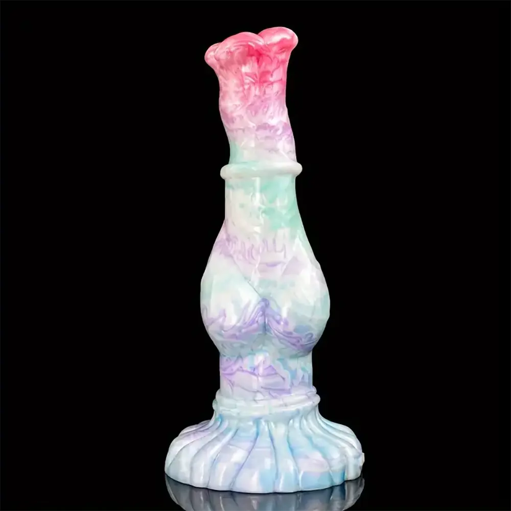 9.96in Soft Silicone Big Knot Petal Horse Dildo For Women Masturbation
