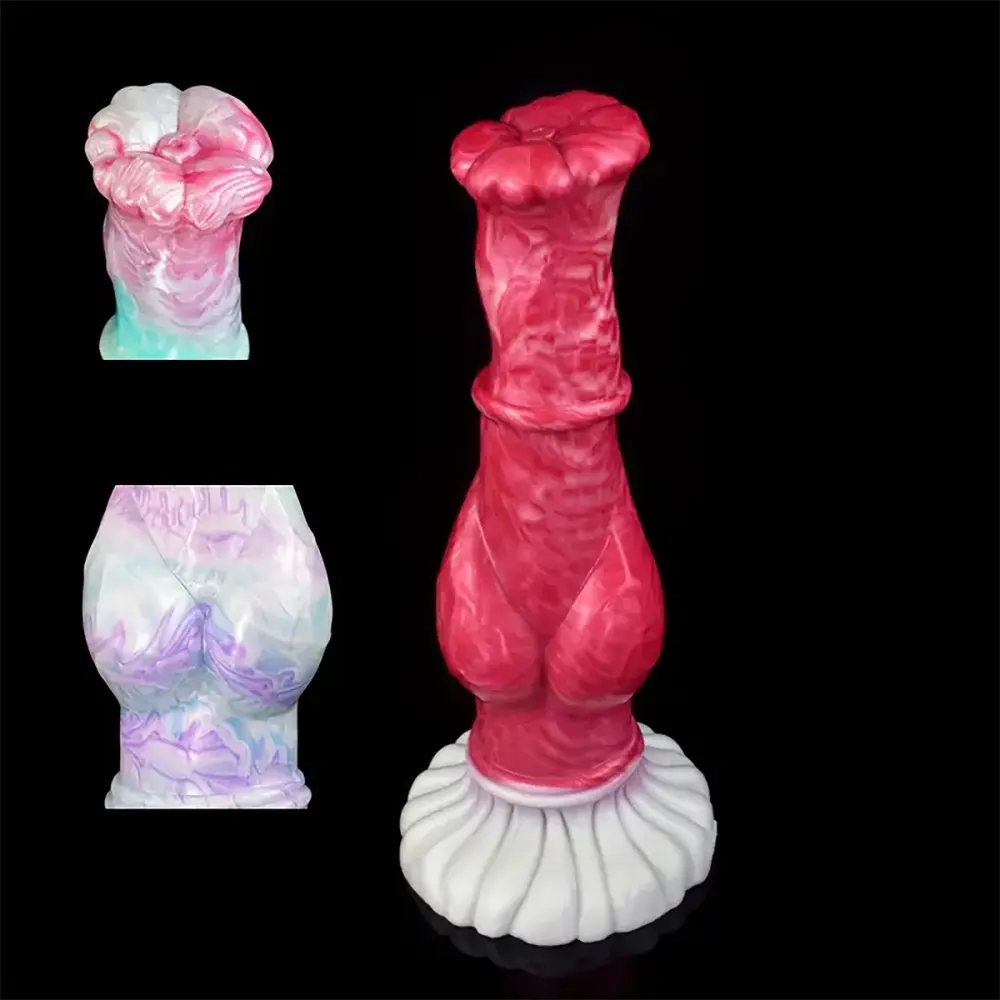 9.96in Soft Silicone Big Knot Petal Horse Dildo For Women Masturbation