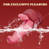 Realistic Tongue Thrusting Heating Fantasy Dildo With Suction Cup